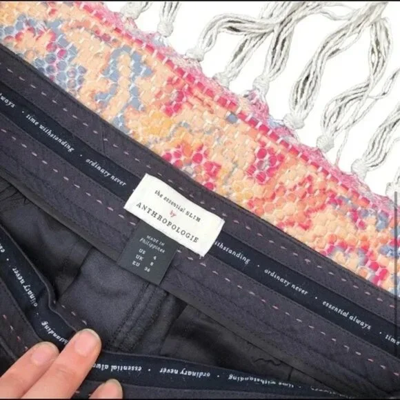 ✨NWT Anthropologie Black Velvet Slim Trousers | Size 4 | Office Chic✨ - Picture 6 of 7